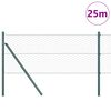 vidaXL Zaunpfosten Grün 25 x 0,6 m (36 mm Maschen) Stahl und PVC