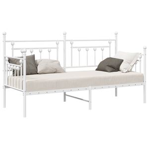 vidaXL Tagesbettrahmen Wei&szlig; 75 x 190 cm Stahl
