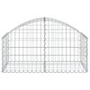 vidaXL Gabione mit Hochbogen 100x50x40/60 cm Verzinktes Eisen