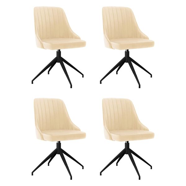 vidaXL Esszimmerst&uuml;hle 4 Stk. Creme Samt
