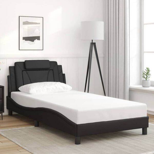 vidaXL Bettgestell "Viana" ohne Matratze Schwarz 100x200 cm Kunstleder