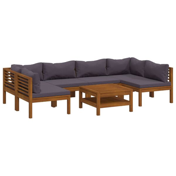 vidaXL 7-tlg. Garten-Lounge-Set mit Auflage Massivholz Akazie