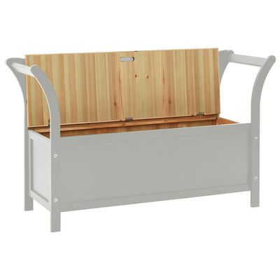 vidaXL Sitzbank mit Stauraum 126 cm Grau Massivholz Tanne