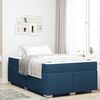 vidaXL Bettrahmen mit Matratze Blau 120 x 190 cm Stoff