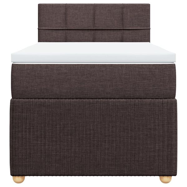 vidaXL Boxspringbett mit Matratze Dunkelbraun 100x200 cm Stoff