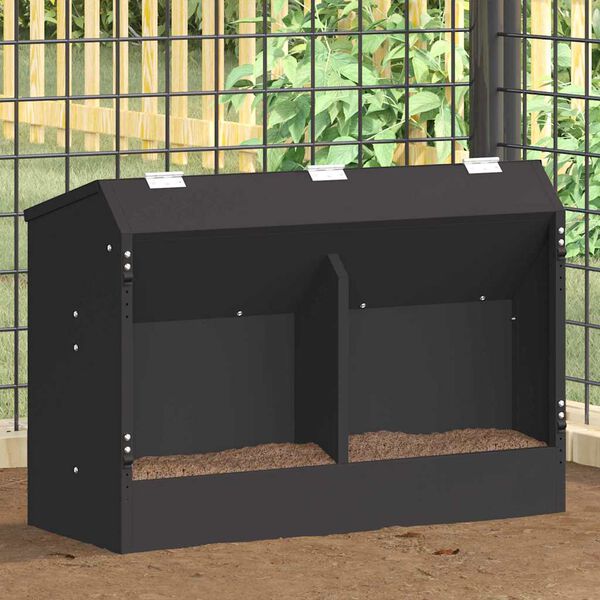 vidaXL Kaninchenf&uuml;tterer Schwarz 64,5 x 25,5 x 45,5 cm