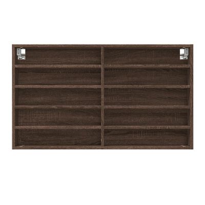 vidaXL Vitrinenschrank Braun Eichen-Optik 100x15x58 cm Holzwerkstoff