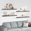 vidaXL Schweberegale 4 Stk. Hochglanz-Grau 120x23,5x3,8 cm MDF