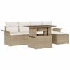vidaXL Gartensofa-set 6 Stk. Beige Poly-Rattan