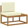 vidaXL Outdoor End Sofa Natur 91 x 63 x 73 cm Massivholz Akazie