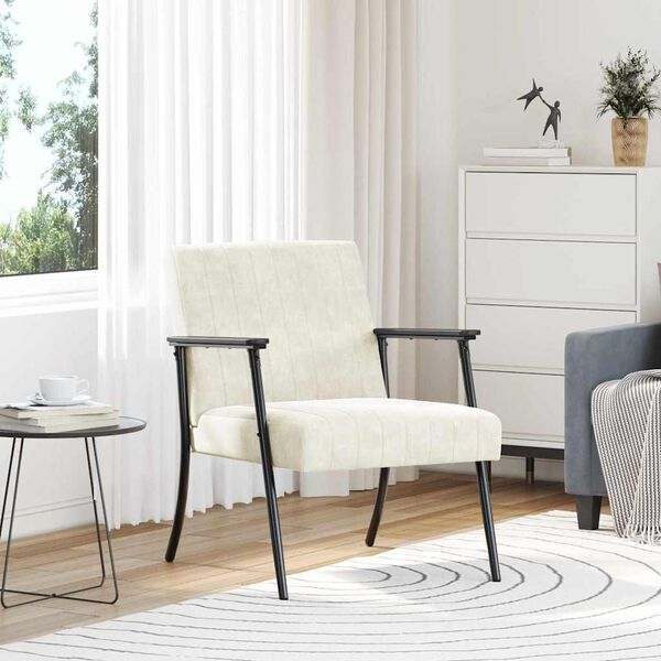 vidaXL Sessel Creme 59 x 75 x 78 cm Samt