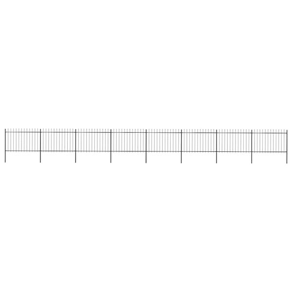 vidaXL Gartenzaun mit Speerspitze Stahl 1426 x 120 cm Schwarz
