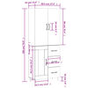 vidaXL Highboard Grau Sonoma 69,5x34x180 cm Holzwerkstoff