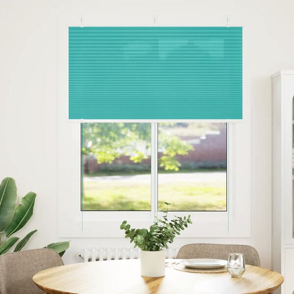 vidaXL Plissee Petrolgr&uuml;n 105x150 cm Stoffbreite 104,4 cm Polyester