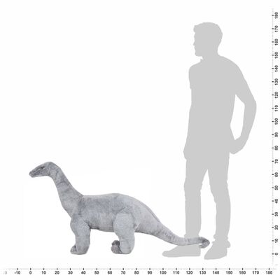 vidaXL Plüschtier Brachiosaurus Stehend Plüsch Grau XXL