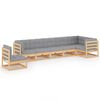vidaXL 7-tlg. Garten-Lounge-Set mit Kissen Massivholz Kiefer