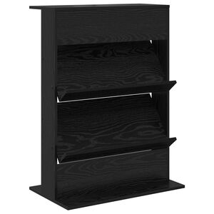 vidaXL Magazinregal Schwarz Eichen-Optik 70 x 41 x 96 cm Holzwerkstoff