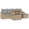 vidaXL Garten-Sofa-Set 6 Stk. Beige Poly Rattan