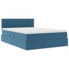 vidaXL Bett mit Stauraum und LED mit LED Dunkelblau 140 x 190 cm Samt