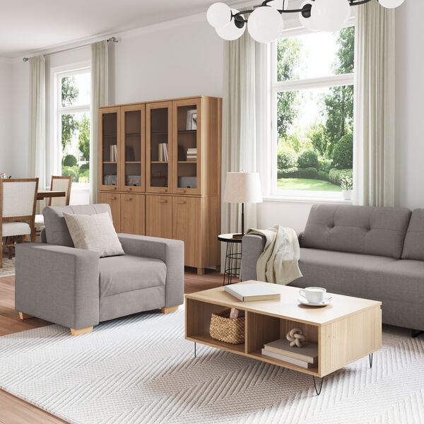 vidaXL Sofa 3 pcs Taupe Leinenmischgewebe