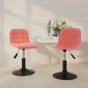 vidaXL Esszimmerst&uuml;hle 2 Stk. Drehbar Rosa Samt