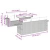 vidaXL 7-tlg. Garten-Sofagarnitur mit Kissen Schwarz Poly Rattan