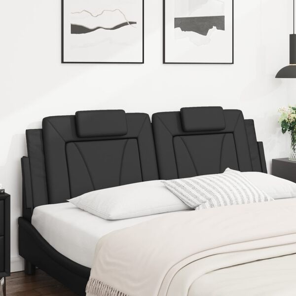 vidaXL Kopfteil-Kissen "Viana" Schwarz 160 cm Kunstleder