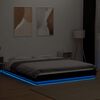vidaXL Bettgestell mit LED Schwarz 160x200 cm Holzwerkstoff