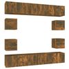 vidaXL 10-tlg. TV-Schrank-Set R&auml;uchereiche Holzwerkstoff