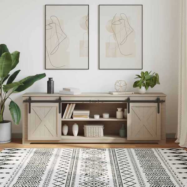 vidaXL Schiebetürbeschlag Set für Schranktüren 183 cm Karbonstahl