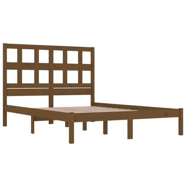 vidaXL Massivholzbett Honigbraun Kiefer 200x200 cm