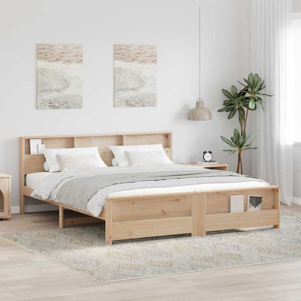 vidaXL Bettrahmen mit Kopfteil Braun 200 x 200 cm Holzwerkstoff
