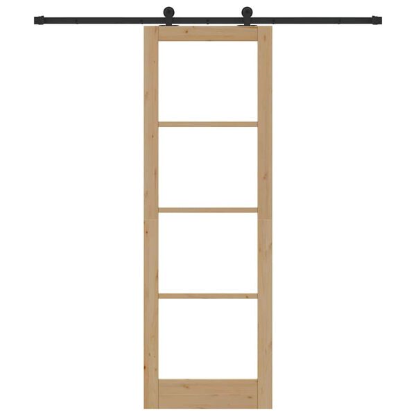 vidaXL Schiebet&uuml;r ORKDAL Natur 78 x 232 cm Massivholz Kiefer und Glas