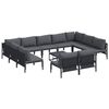 vidaXL Gartensofa-set mit Kissen 12 pcs Schwarz Stahl