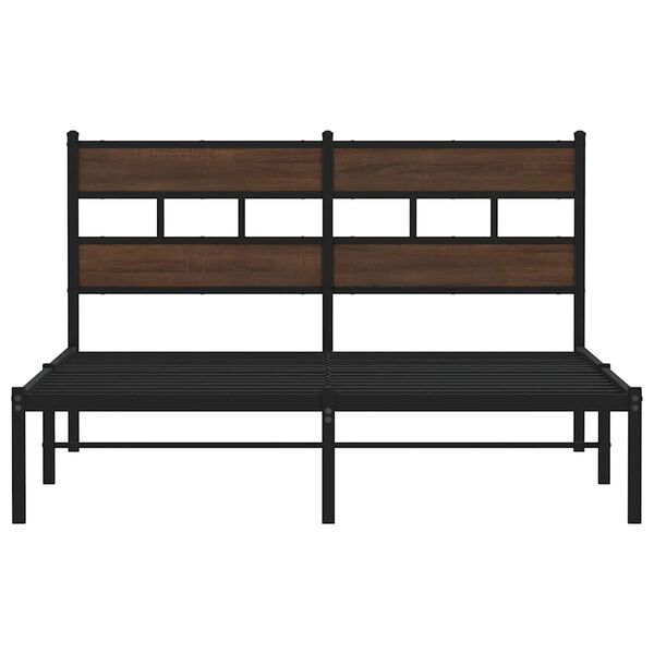 vidaXL Bettgestell ohne Matratze mit Kopfteil Braun Eiche 140x200 cm