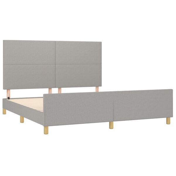 vidaXL Bettgestell ohne Matratze Hellgrau 160x200 cm Stoff
