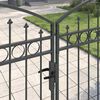 vidaXL Zauntor mit Schloss Grau 301 x 224,5 cm Stahl