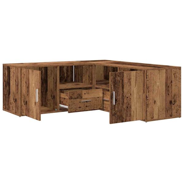 vidaXL Eckregal Altholz-Optik 200x40x45 cm Holzwerkstoff