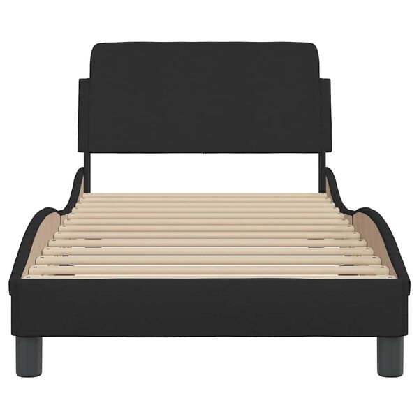 vidaXL Bettgestell mit Kopfteil "Dover" Schwarz 80x200 cm Stoff