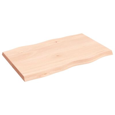vidaXL Tischplatte 80x50x(2-4) cm Massivholz Unbehandelt Baumkante