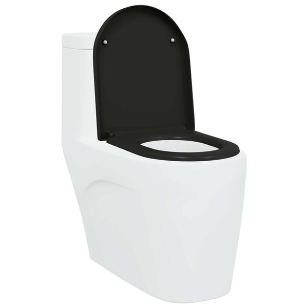 vidaXL Toilettensitz Schwarz 46,2 x 36 x 4,3 cm Duroplast