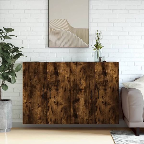 vidaXL Wandschr&auml;nke 2 Stk. R&auml;uchereiche Holzwerkstoff