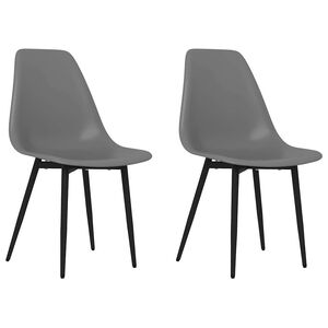 vidaXL Esszimmerst&uuml;hle 2 Stk. Grau PP