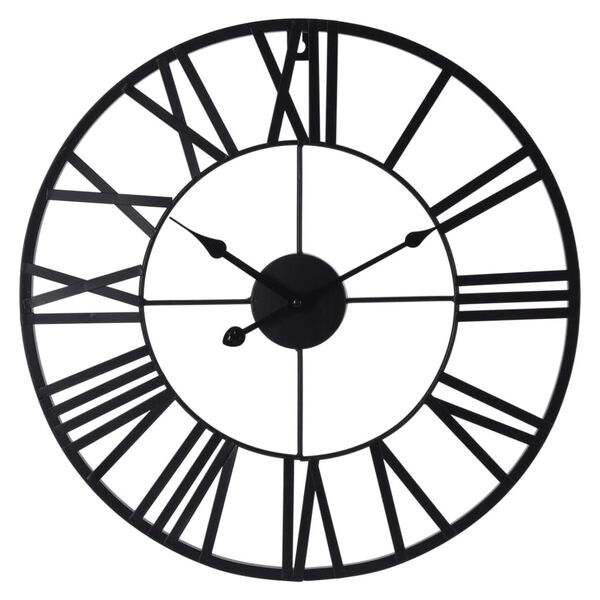 H&S Collection Wanduhr R&ouml;mische Ziffern Schwarz
