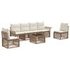 vidaXL Gartensofa-set 7 Stk. Beige Poly-Rattan