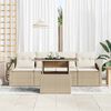 vidaXL Garten-Sofa-Set mit Speicher 5 pcs Beige Poly Rattan