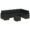 vidaXL Sofa Set mit Kissen 9 pcs Schwarz Poly-Rattan