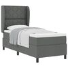 vidaXL Boxspringbett mit Kopfteil Dunkelgrau 80 x 200 cm Stoff