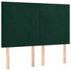 vidaXL Boxspringbett mit Matratze & LED Dunkelgr&uuml;n 140x190 cm Samt