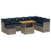 vidaXL 9-tlg. Garten-Sofagarnitur mit Kissen Grau Poly Rattan